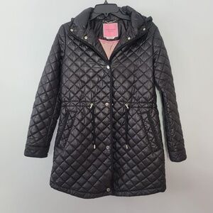 Kate Spade New York Diamond Quilted Anorak Jacket w/ Detachable Hood Size Small